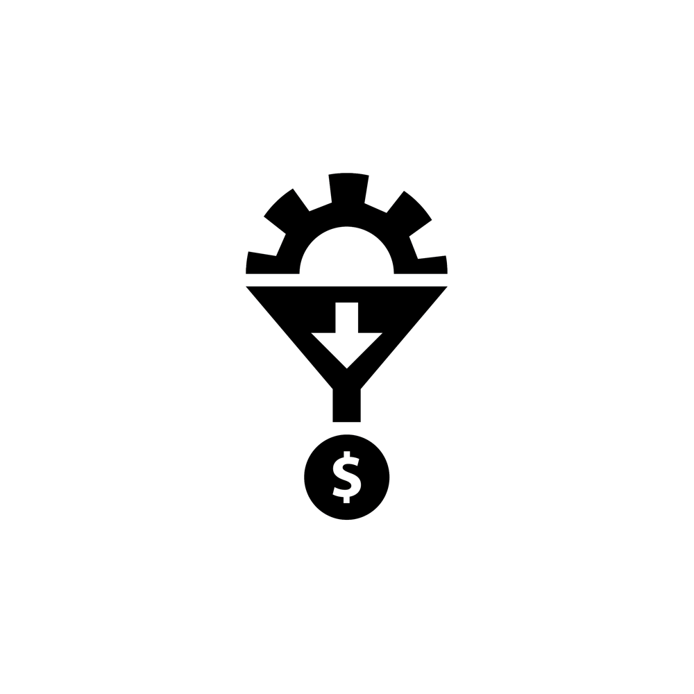 Image has an arrow pointing down to a money bag with dollar sign